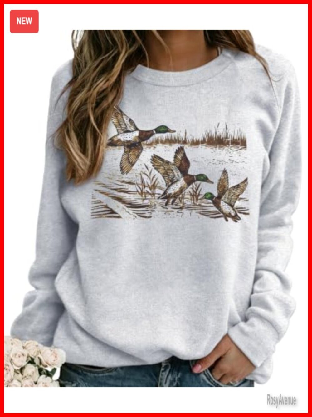Vintage Graphic Sweatshirt Cute Animal Nature 90s Pullover Top